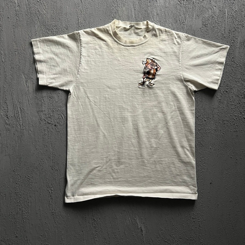 Vintage Viking Cartoon Shirt Large White 1990s